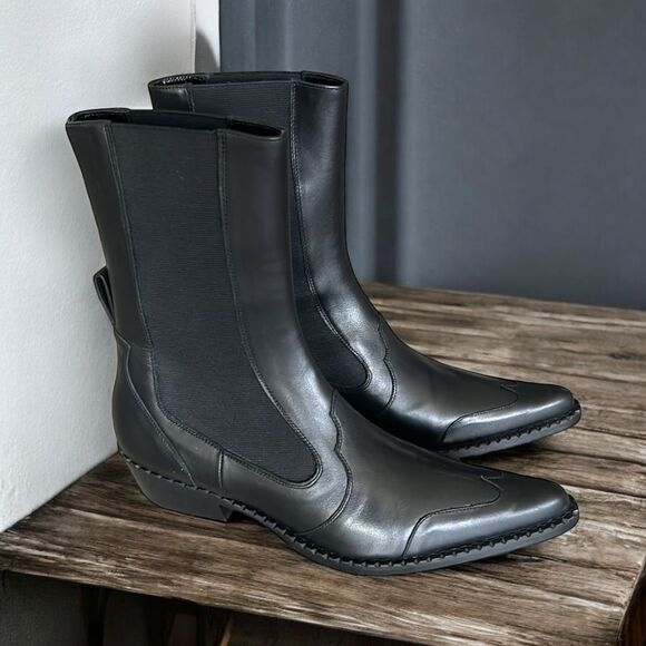 By Far Otis Chelsea Boots, Black Nappa Leather, New, Size 39 - Picture 2 of 14